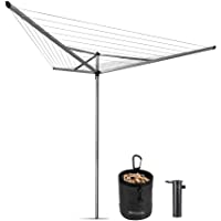 Brabantia Essential Tendedero Exterior Tipo Paraguas- Acero Inoxidable- Gris Metalizado- 30 m de cuerda
